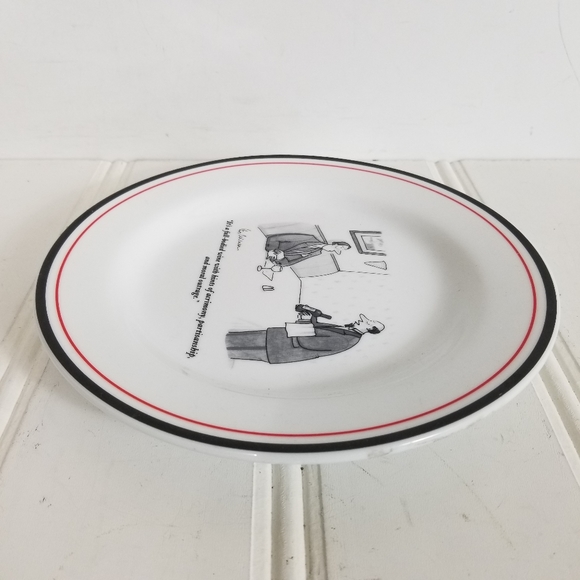 Restoration Hardware New Yorker Plate White Waiter Leo Cullum The Cartoon Bank - Picture 4 of 10